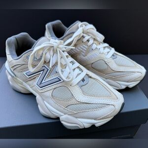 The New Balance 9060 Sea Salt size 5.5 man’s , 7 woman’s.